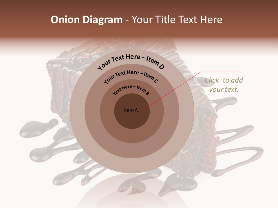 A Piece Of Chocolate Cake With Chocolate Drizzles On It PowerPoint Template