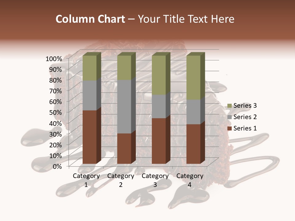 A Piece Of Chocolate Cake With Chocolate Drizzles On It PowerPoint Template
