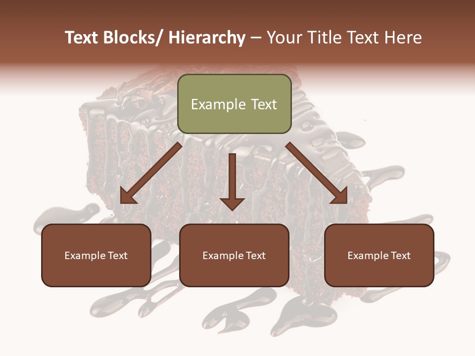 A Piece Of Chocolate Cake With Chocolate Drizzles On It PowerPoint Template