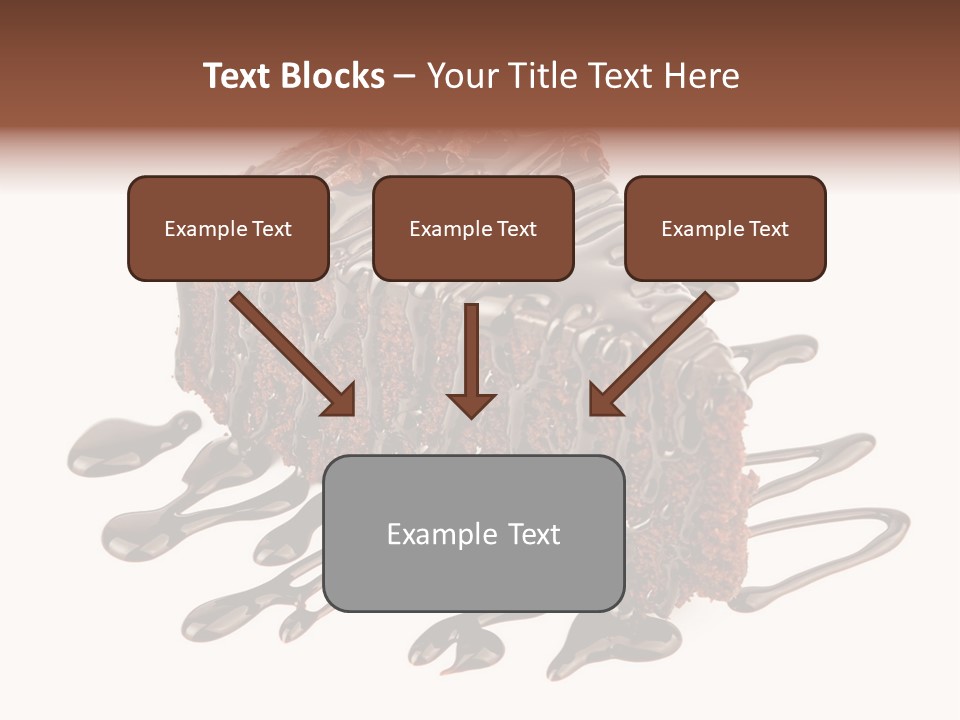 A Piece Of Chocolate Cake With Chocolate Drizzles On It PowerPoint Template