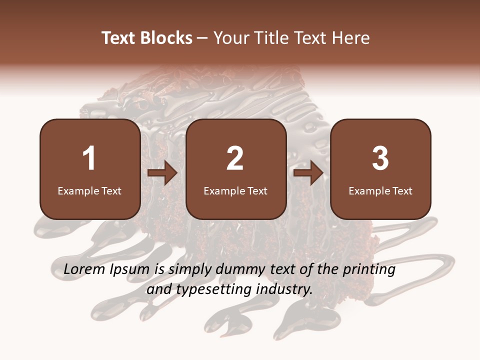 A Piece Of Chocolate Cake With Chocolate Drizzles On It PowerPoint Template