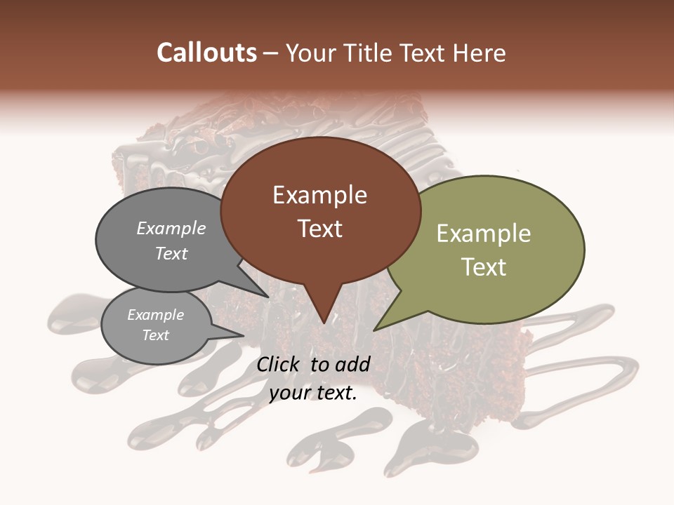 A Piece Of Chocolate Cake With Chocolate Drizzles On It PowerPoint Template