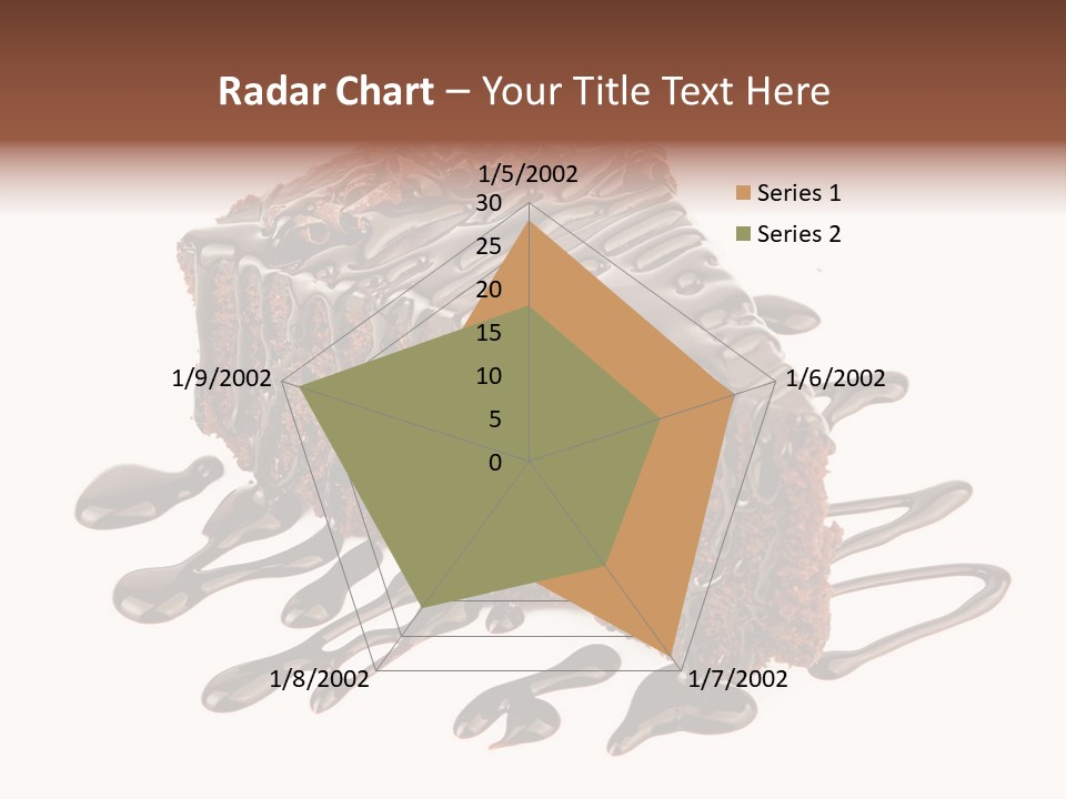 A Piece Of Chocolate Cake With Chocolate Drizzles On It PowerPoint Template