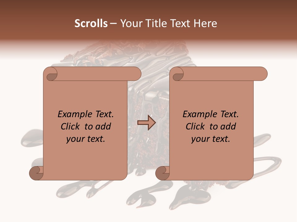 A Piece Of Chocolate Cake With Chocolate Drizzles On It PowerPoint Template