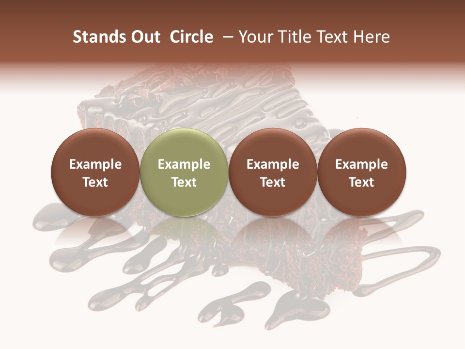 A Piece Of Chocolate Cake With Chocolate Drizzles On It PowerPoint Template