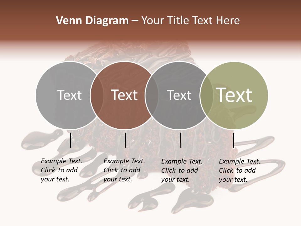 A Piece Of Chocolate Cake With Chocolate Drizzles On It PowerPoint Template