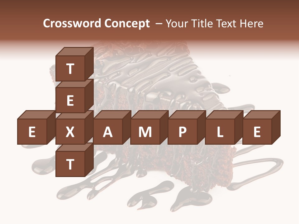 A Piece Of Chocolate Cake With Chocolate Drizzles On It PowerPoint Template