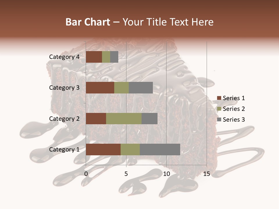A Piece Of Chocolate Cake With Chocolate Drizzles On It PowerPoint Template