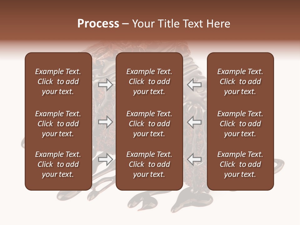 A Piece Of Chocolate Cake With Chocolate Drizzles On It PowerPoint Template