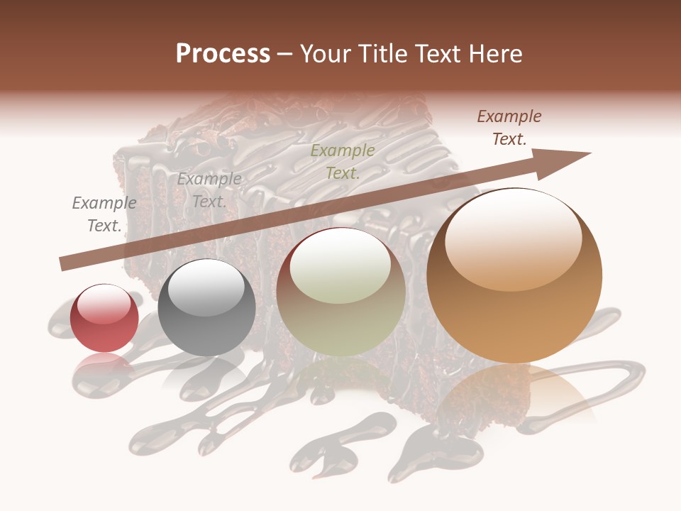 A Piece Of Chocolate Cake With Chocolate Drizzles On It PowerPoint Template