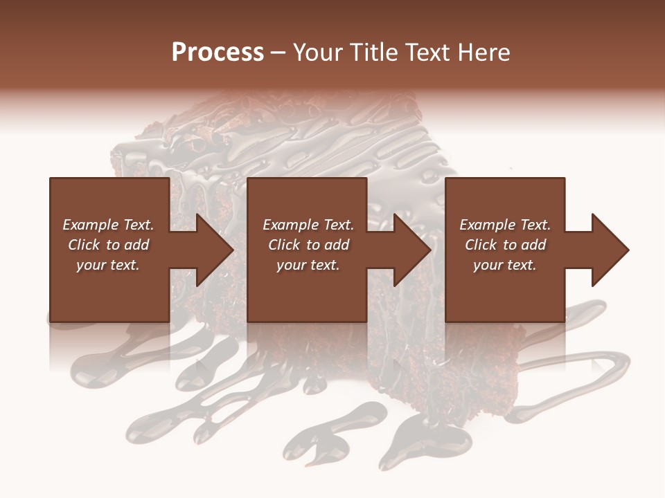 A Piece Of Chocolate Cake With Chocolate Drizzles On It PowerPoint Template
