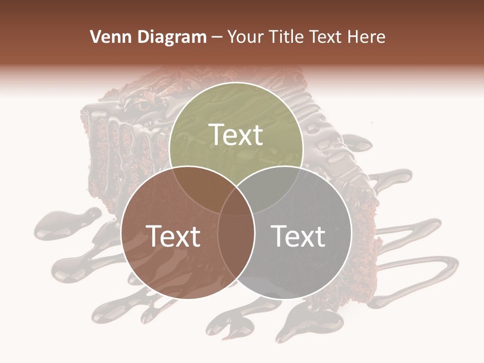 A Piece Of Chocolate Cake With Chocolate Drizzles On It PowerPoint Template