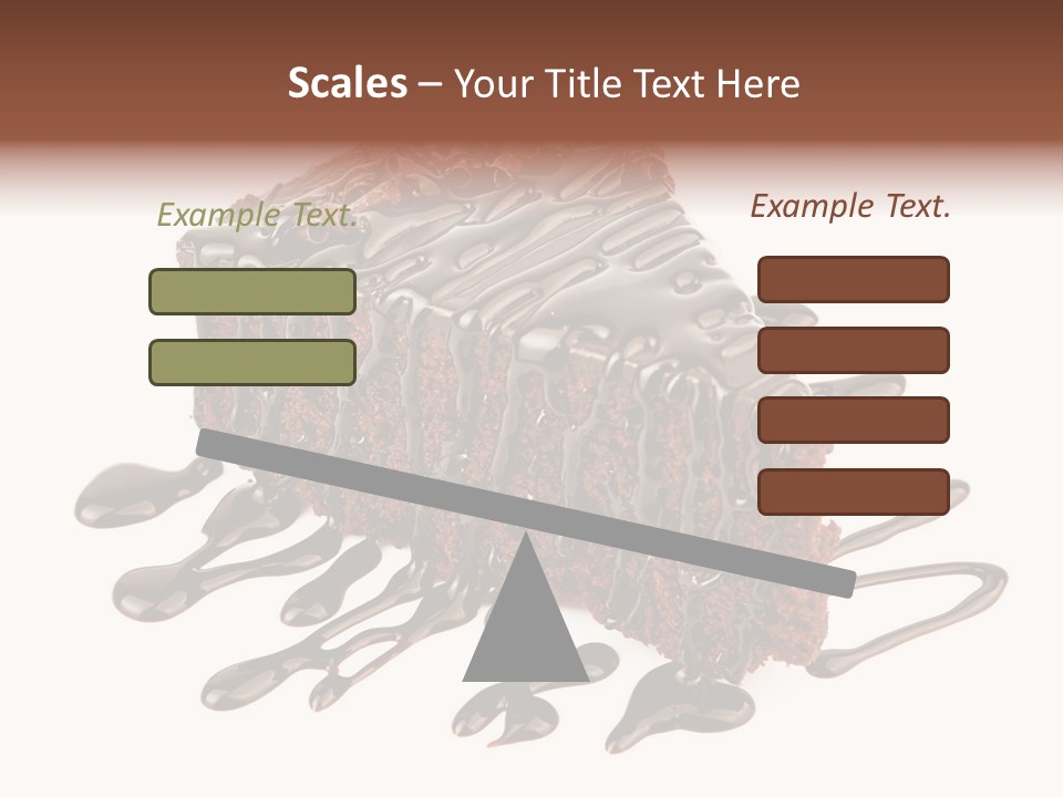 A Piece Of Chocolate Cake With Chocolate Drizzles On It PowerPoint Template
