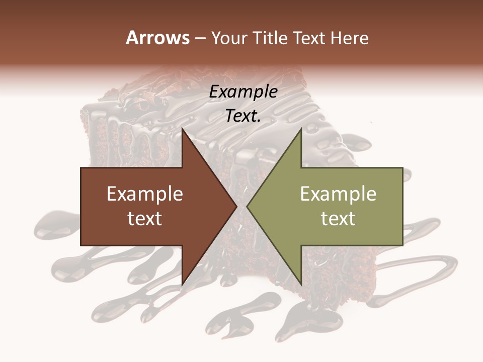 A Piece Of Chocolate Cake With Chocolate Drizzles On It PowerPoint Template