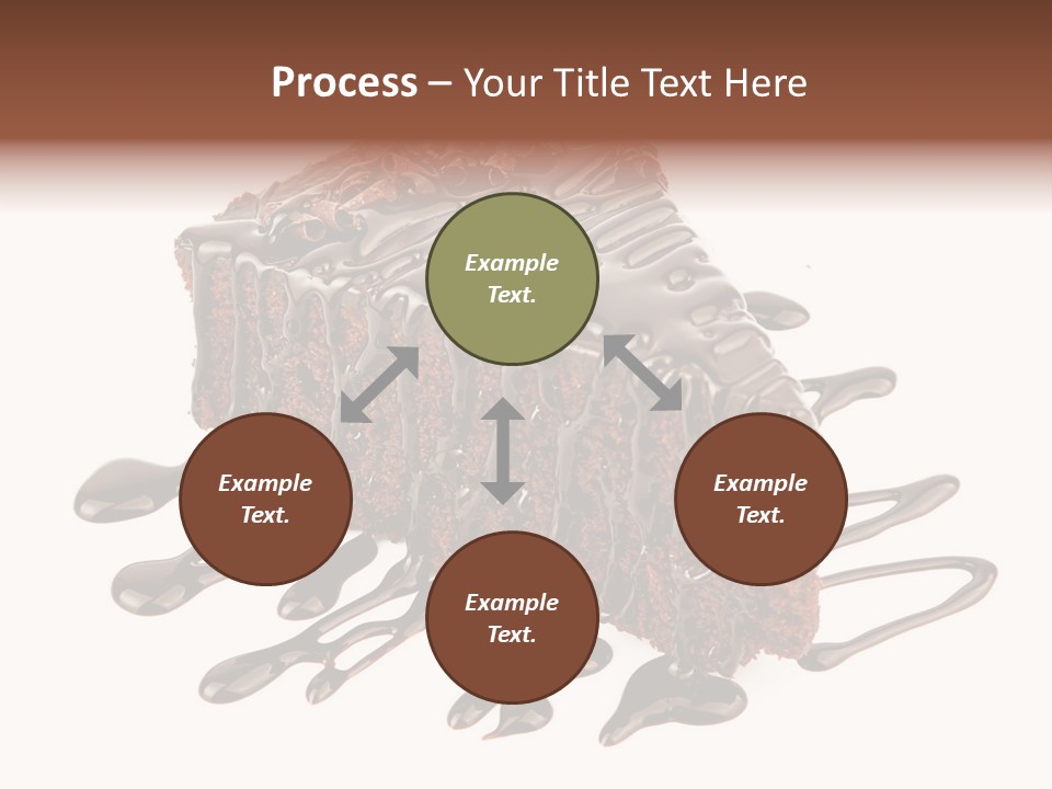 A Piece Of Chocolate Cake With Chocolate Drizzles On It PowerPoint Template