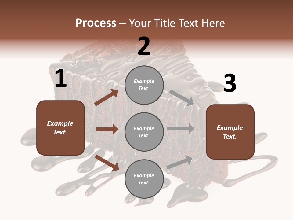 A Piece Of Chocolate Cake With Chocolate Drizzles On It PowerPoint Template