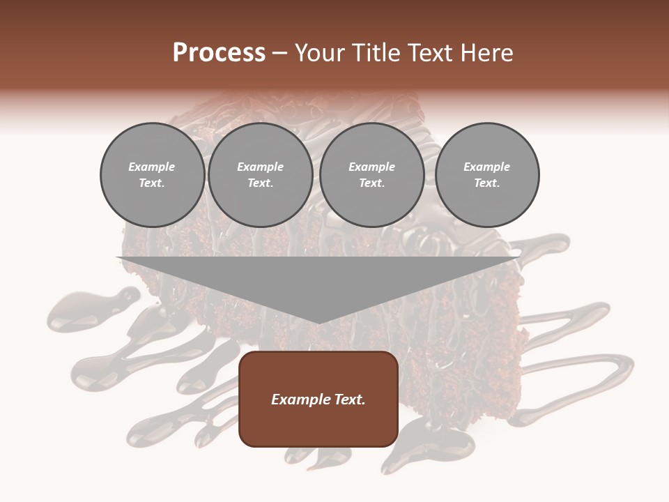 A Piece Of Chocolate Cake With Chocolate Drizzles On It PowerPoint Template