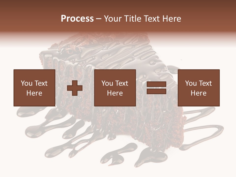 A Piece Of Chocolate Cake With Chocolate Drizzles On It PowerPoint Template