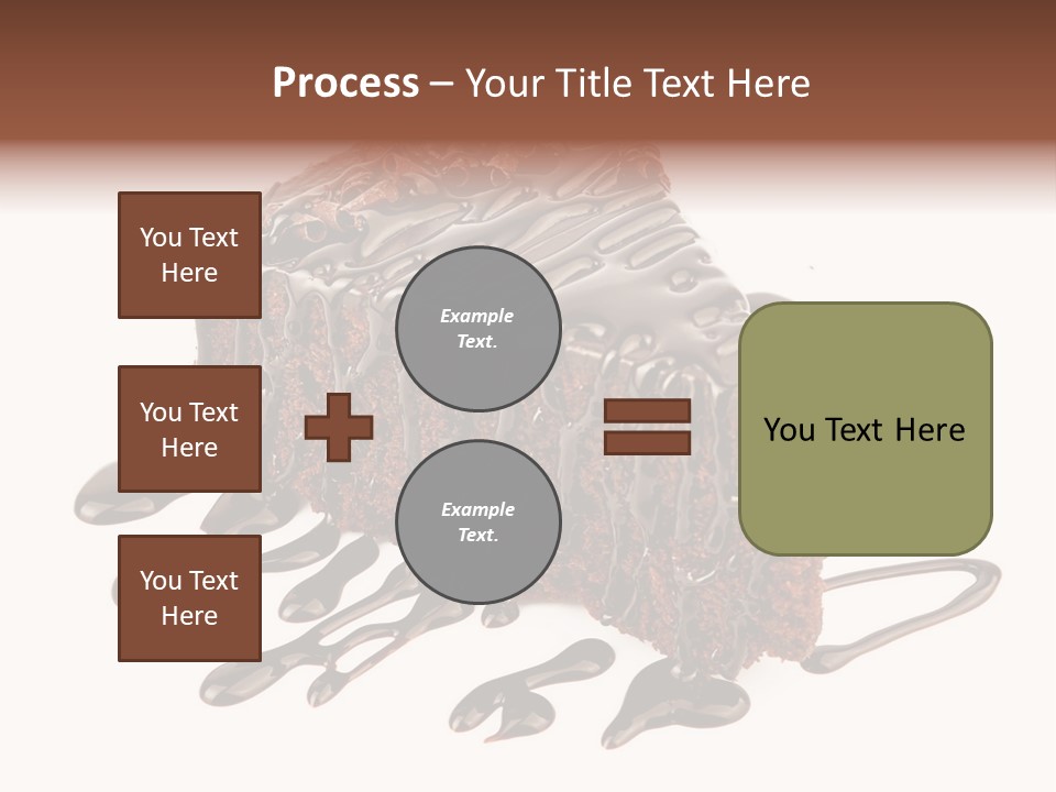 A Piece Of Chocolate Cake With Chocolate Drizzles On It PowerPoint Template