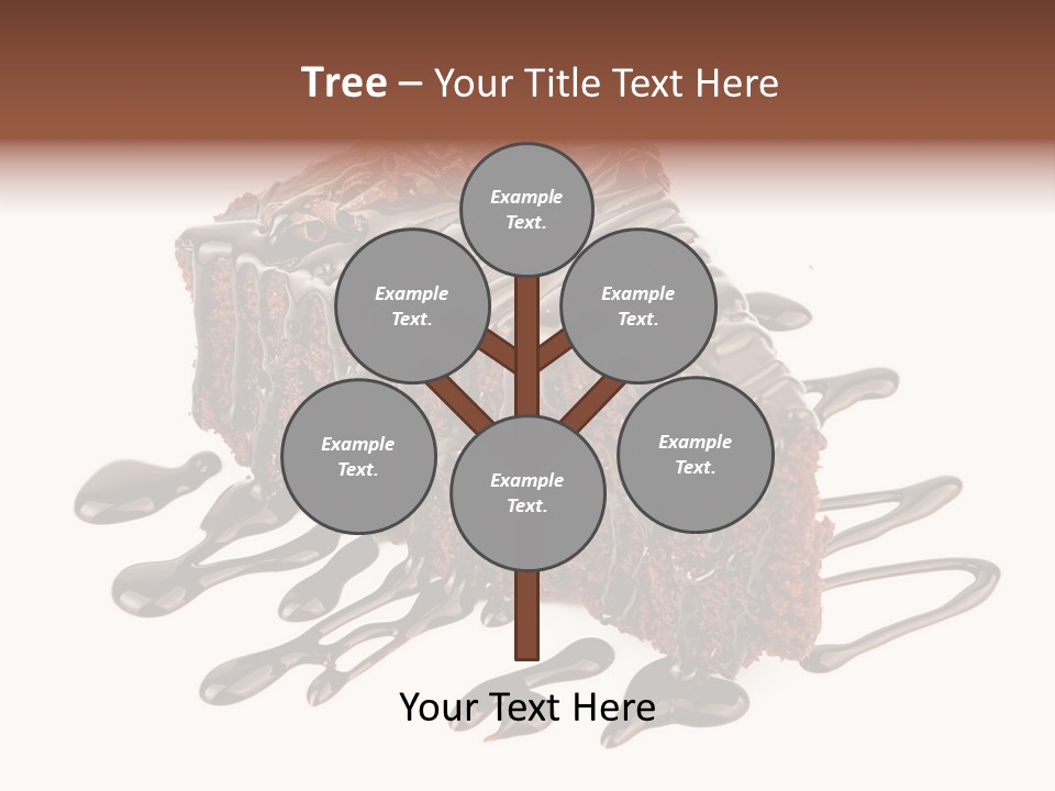 A Piece Of Chocolate Cake With Chocolate Drizzles On It PowerPoint Template
