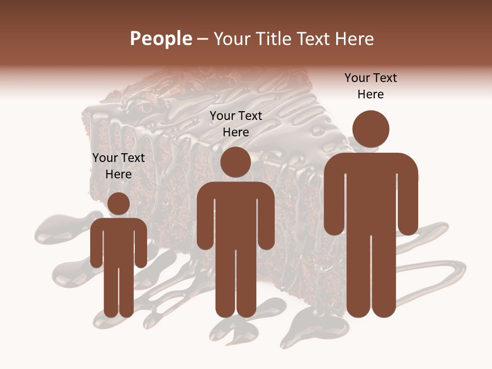 A Piece Of Chocolate Cake With Chocolate Drizzles On It PowerPoint Template