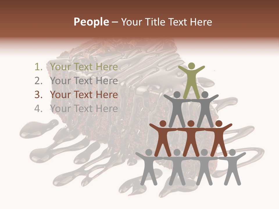 A Piece Of Chocolate Cake With Chocolate Drizzles On It PowerPoint Template