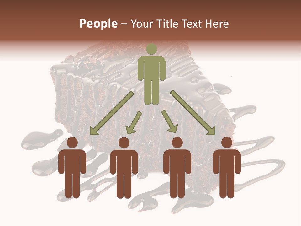 A Piece Of Chocolate Cake With Chocolate Drizzles On It PowerPoint Template