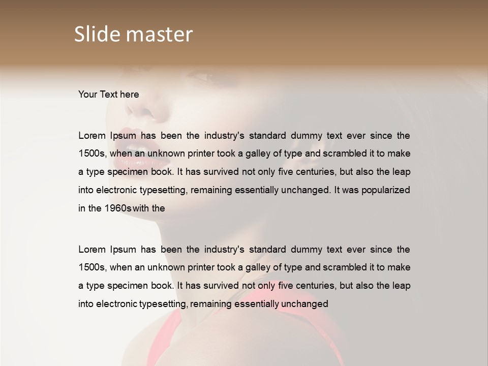 A Woman With Long Hair Is Posing For A Picture PowerPoint Template