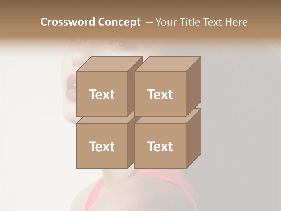A Woman With Long Hair Is Posing For A Picture PowerPoint Template