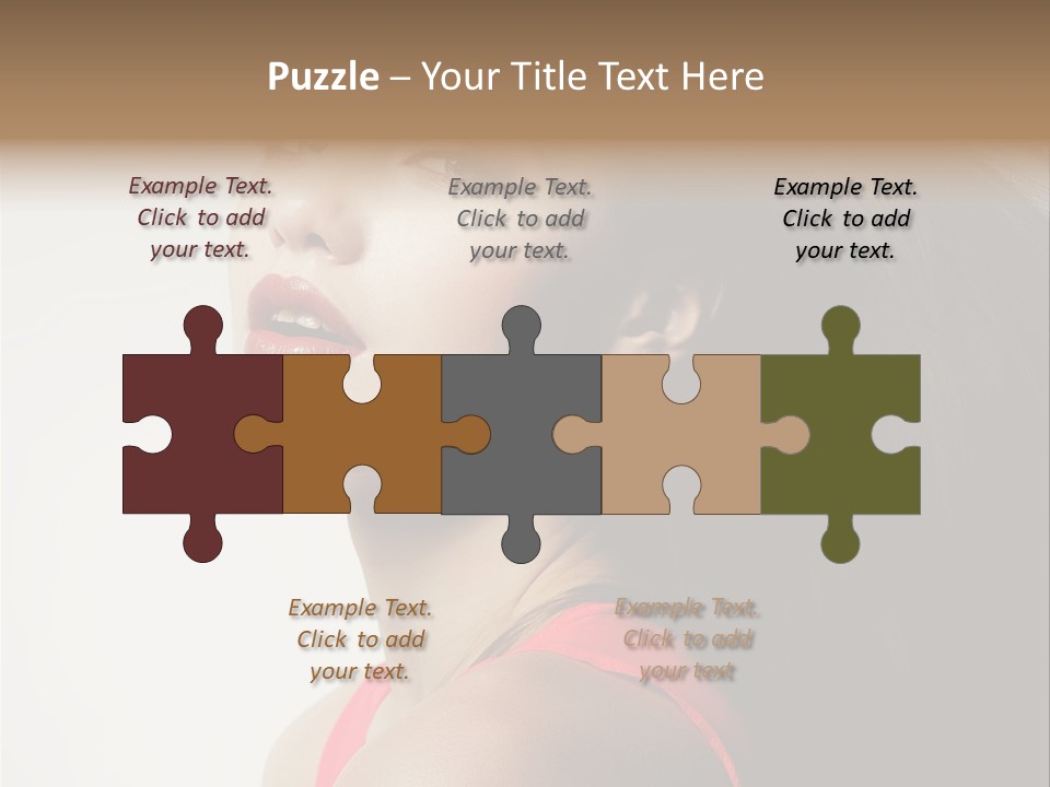 A Woman With Long Hair Is Posing For A Picture PowerPoint Template