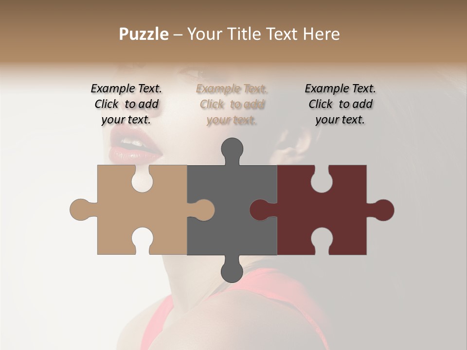 A Woman With Long Hair Is Posing For A Picture PowerPoint Template