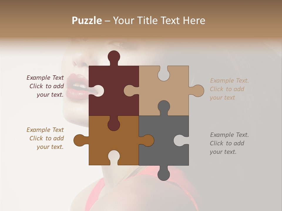 A Woman With Long Hair Is Posing For A Picture PowerPoint Template