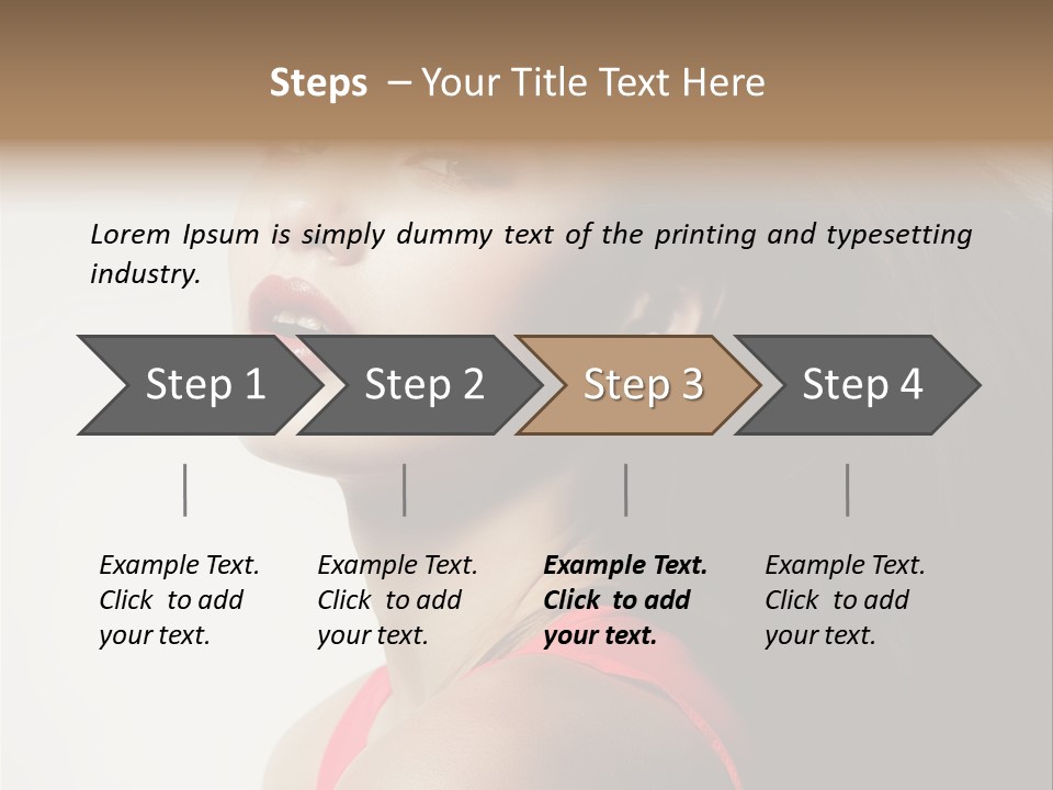 A Woman With Long Hair Is Posing For A Picture PowerPoint Template