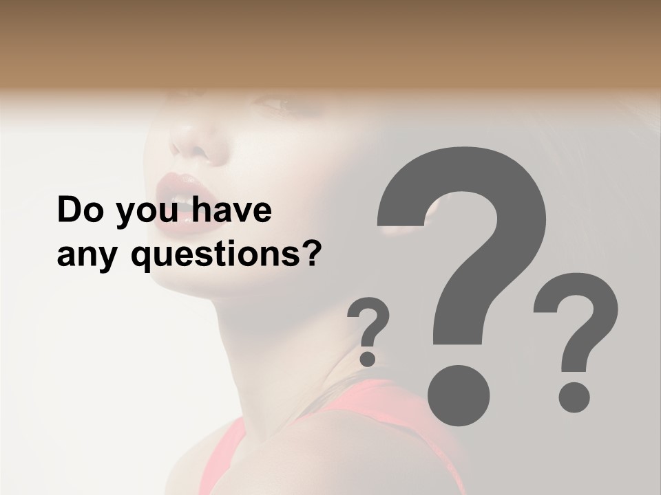 A Woman With Long Hair Is Posing For A Picture PowerPoint Template