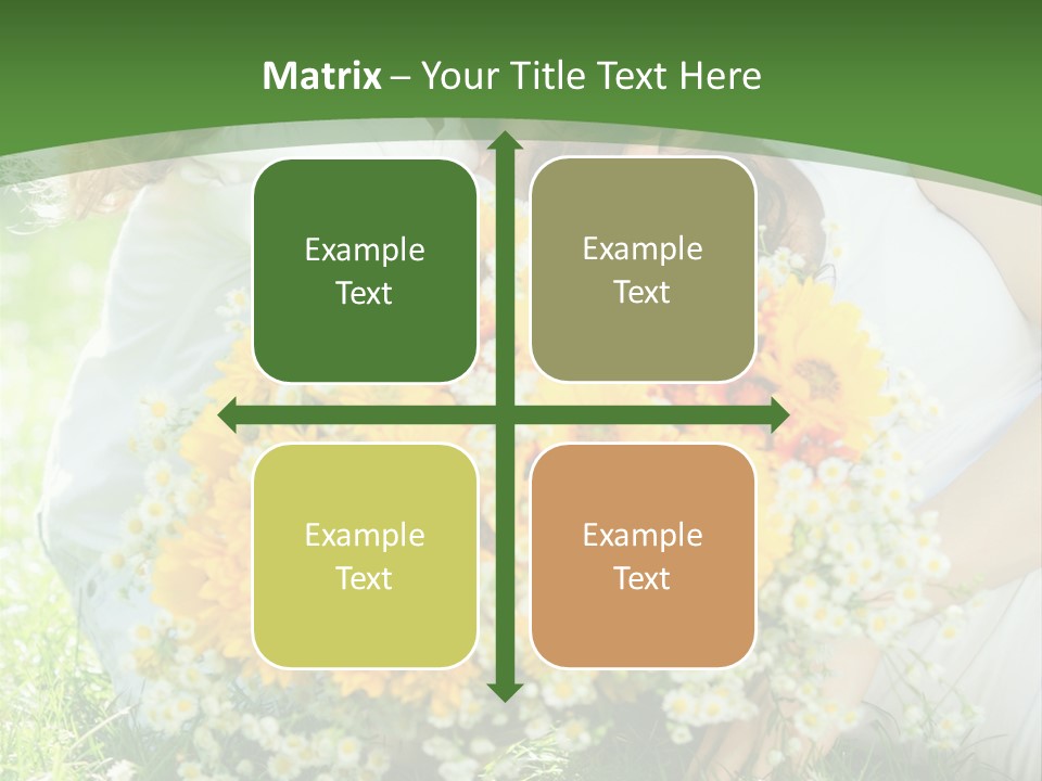 A Woman Holding A Child And A Bouquet Of Flowers PowerPoint Template