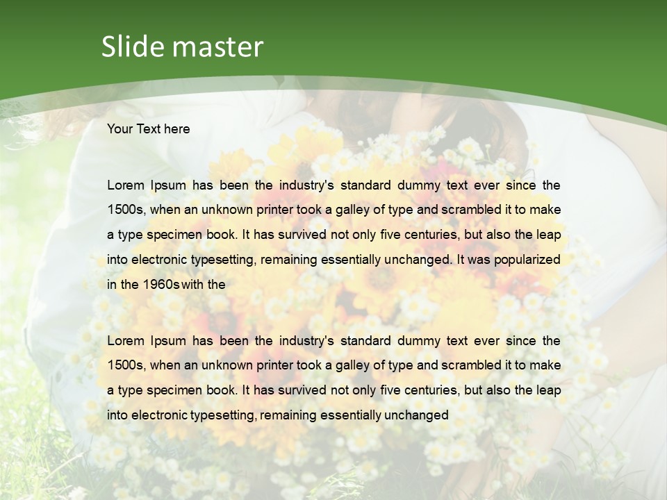 A Woman Holding A Child And A Bouquet Of Flowers PowerPoint Template