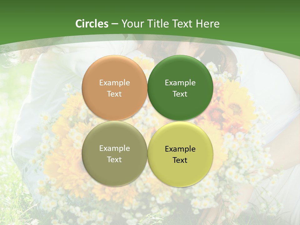 A Woman Holding A Child And A Bouquet Of Flowers PowerPoint Template