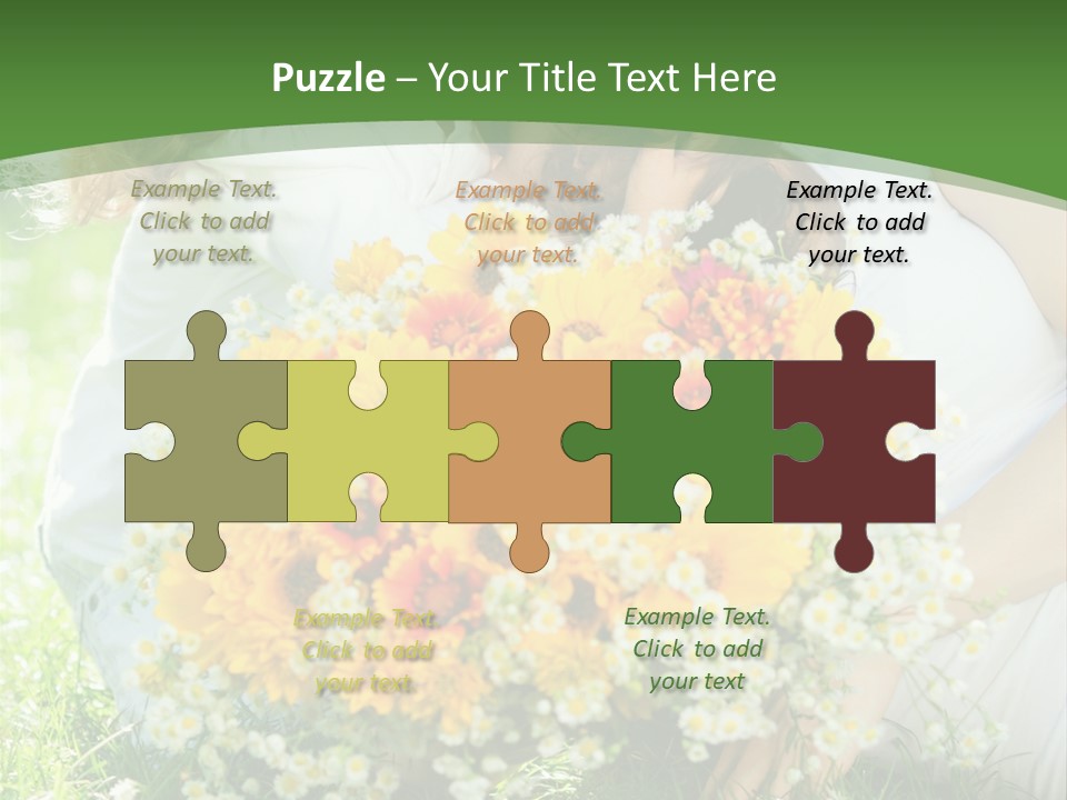 A Woman Holding A Child And A Bouquet Of Flowers PowerPoint Template