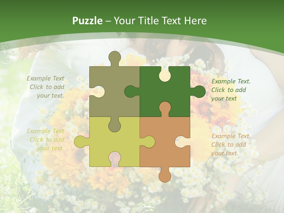 A Woman Holding A Child And A Bouquet Of Flowers PowerPoint Template