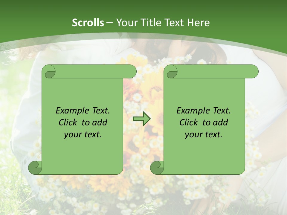 A Woman Holding A Child And A Bouquet Of Flowers PowerPoint Template