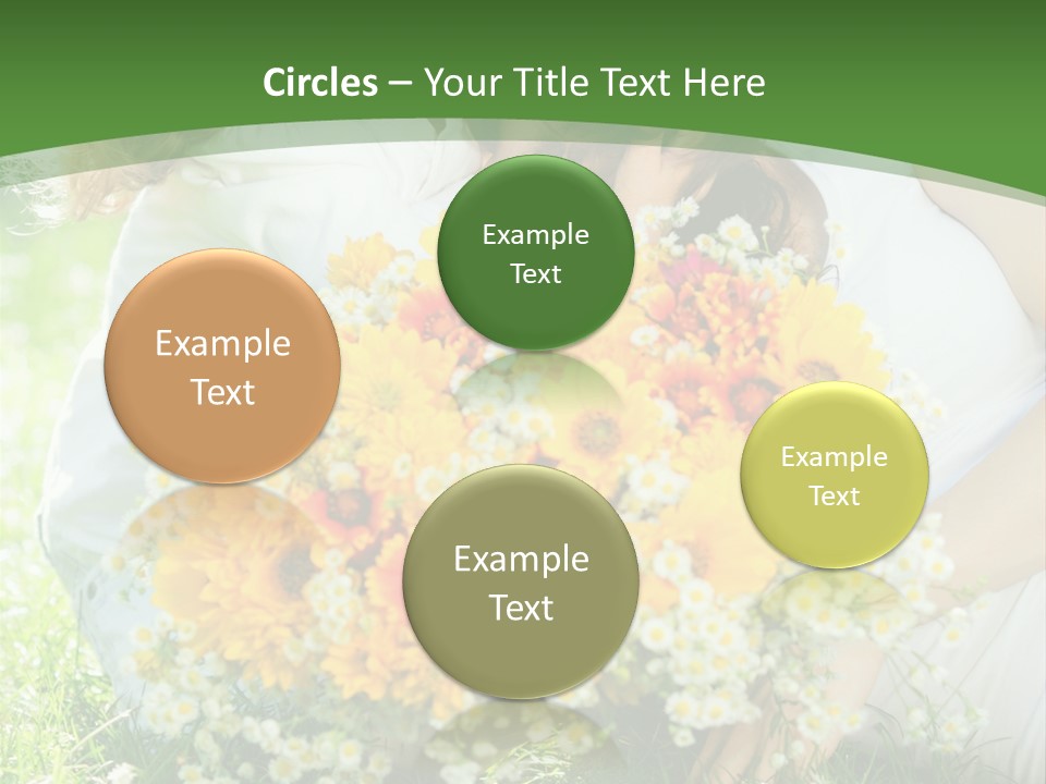 A Woman Holding A Child And A Bouquet Of Flowers PowerPoint Template