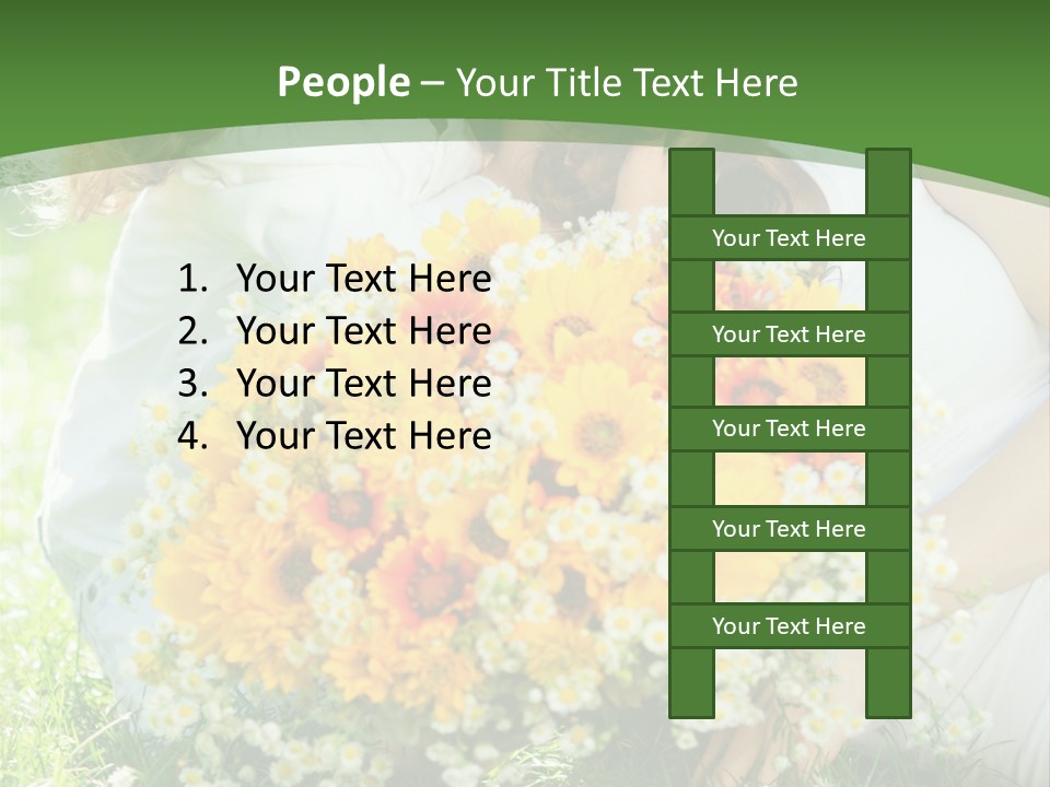 A Woman Holding A Child And A Bouquet Of Flowers PowerPoint Template