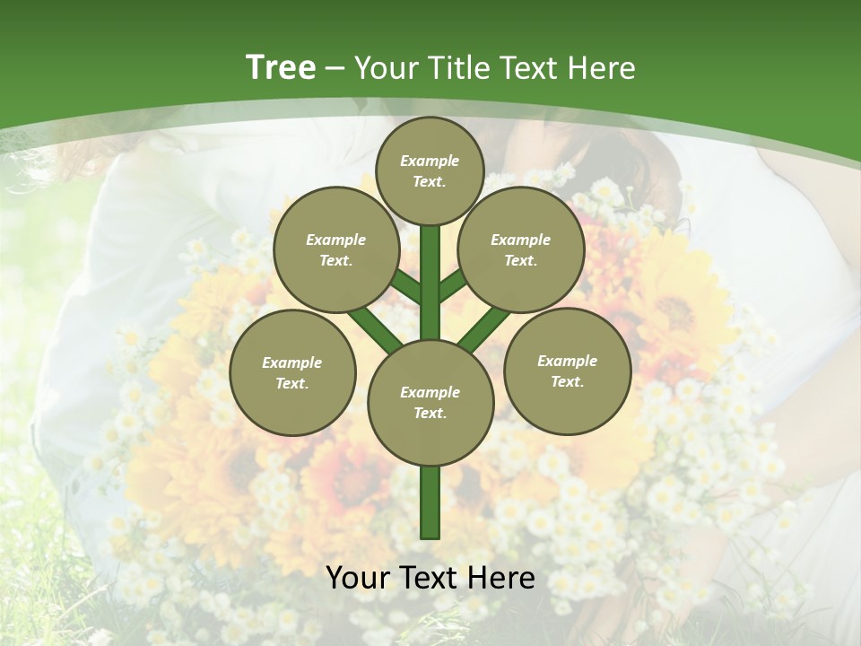 A Woman Holding A Child And A Bouquet Of Flowers PowerPoint Template