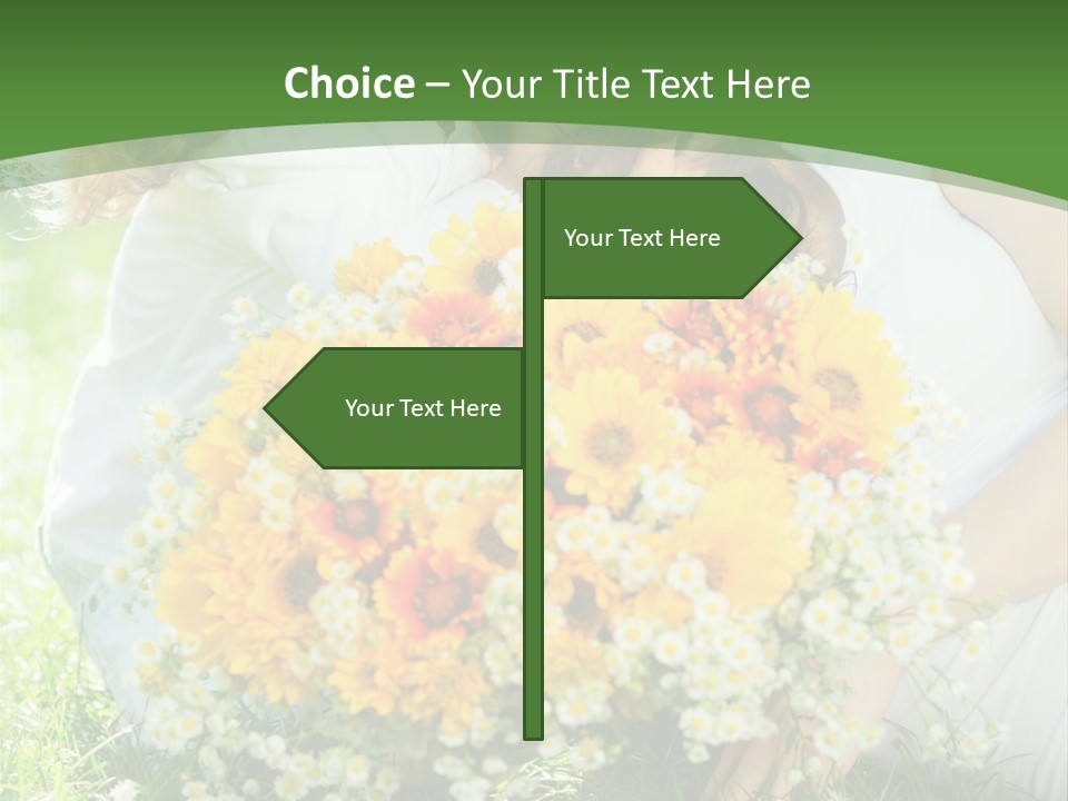 A Woman Holding A Child And A Bouquet Of Flowers PowerPoint Template