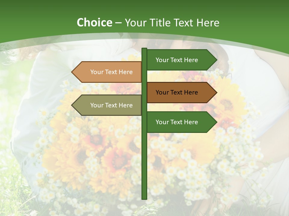 A Woman Holding A Child And A Bouquet Of Flowers PowerPoint Template