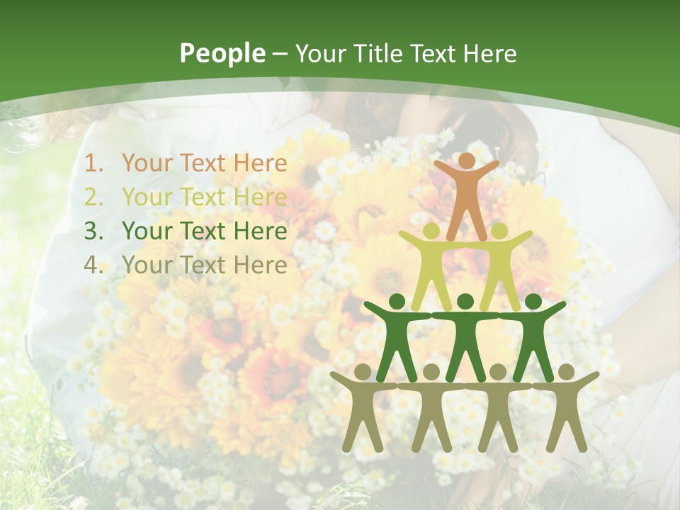 A Woman Holding A Child And A Bouquet Of Flowers PowerPoint Template