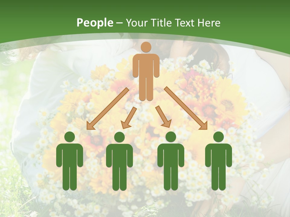 A Woman Holding A Child And A Bouquet Of Flowers PowerPoint Template