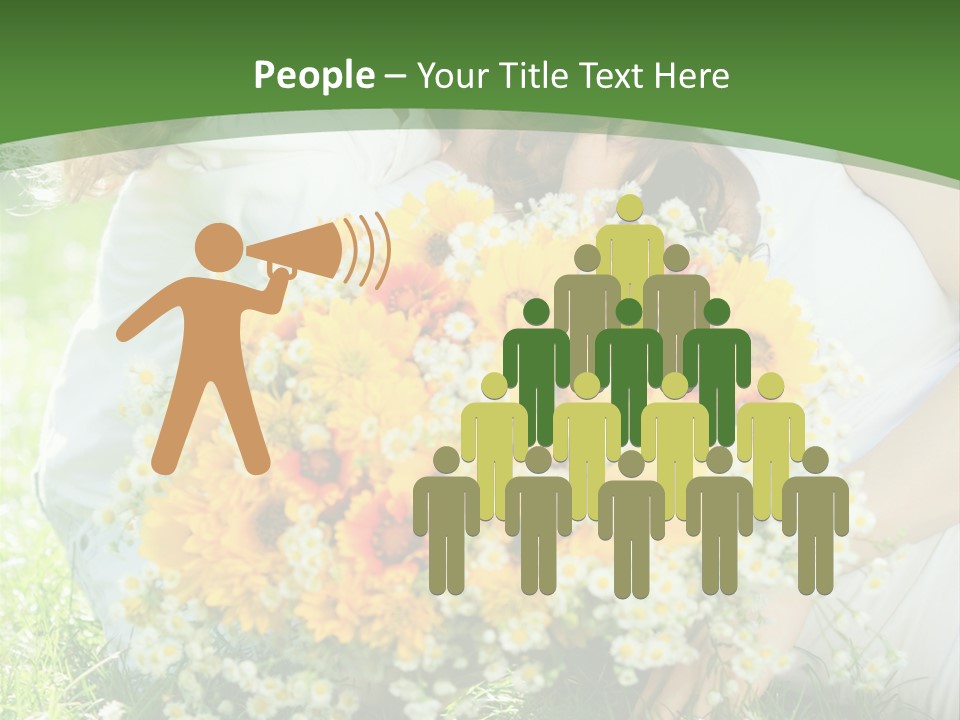 A Woman Holding A Child And A Bouquet Of Flowers PowerPoint Template