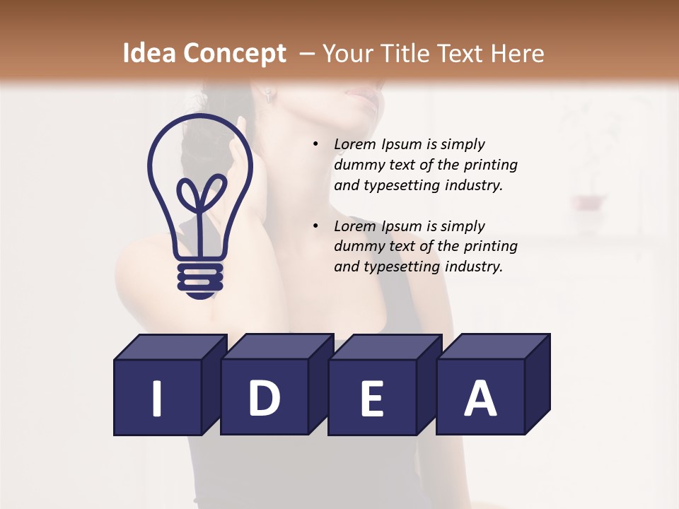 Back Shoulder Brunette PowerPoint Template