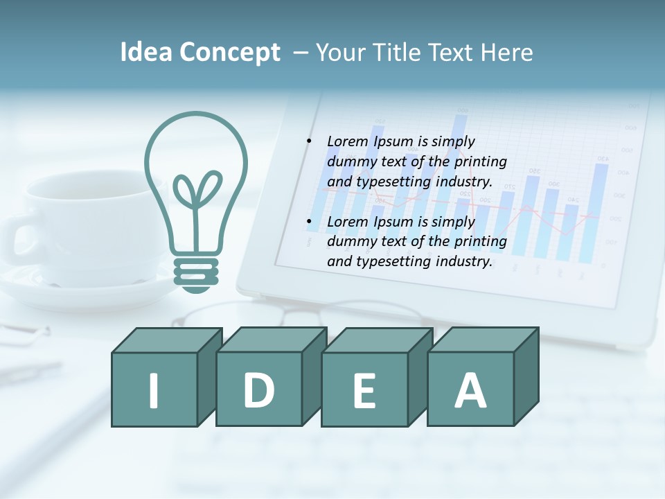 Wireless Cup Tablet PowerPoint Template